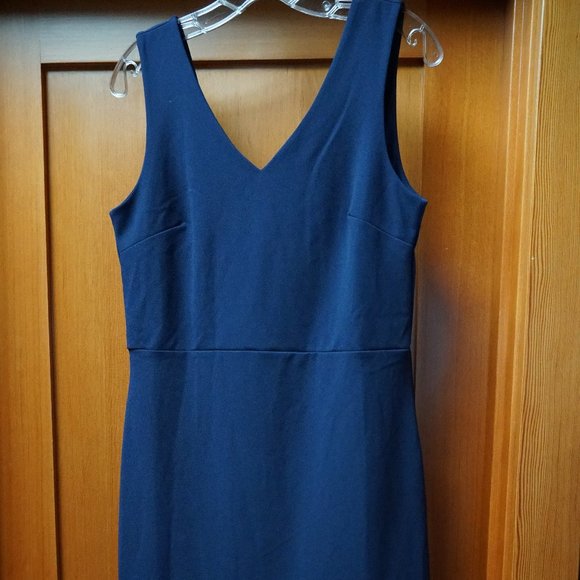 NWT Banana Republic Navy Sheath Dress with Ruffles - Picture 1 of 5